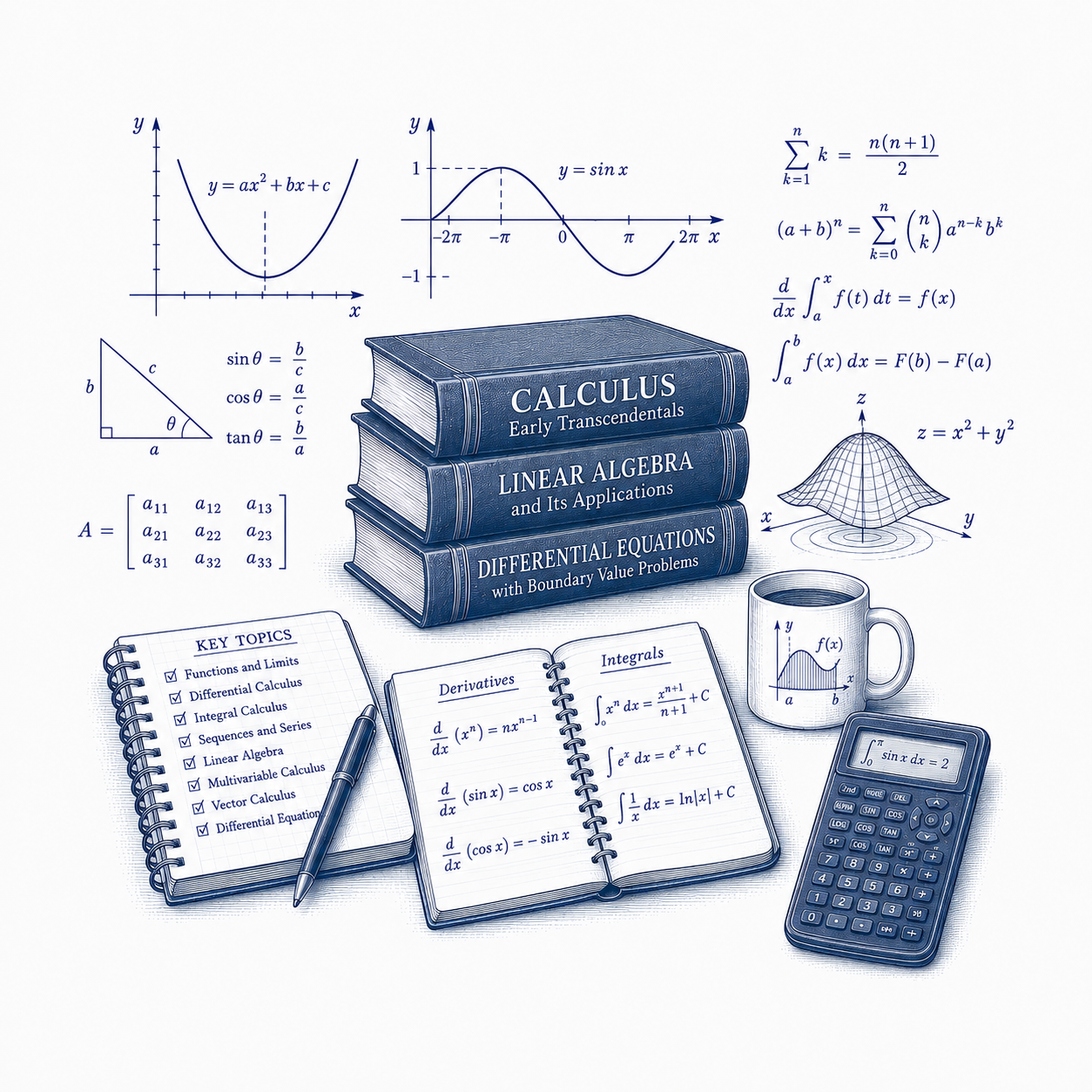 College mathematics tutoring in algebra, trigonometry, precalculus and calculus
