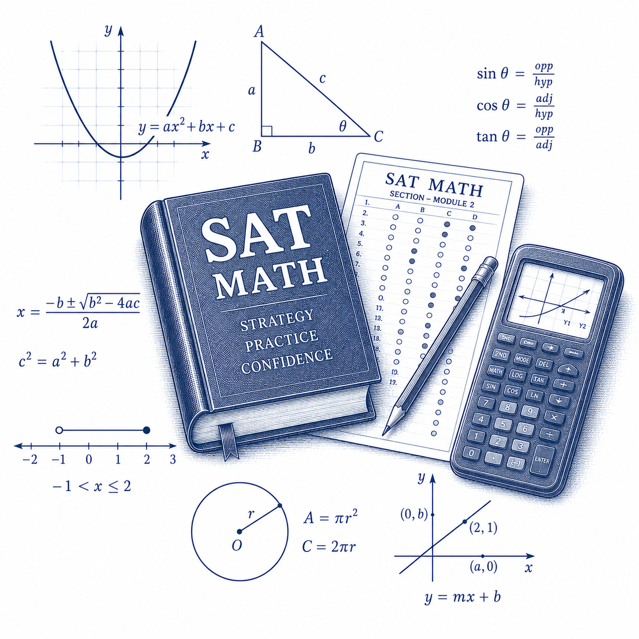SAT Mathematics tutoring and preparation in algebra, geometry, data analysis and problem solving