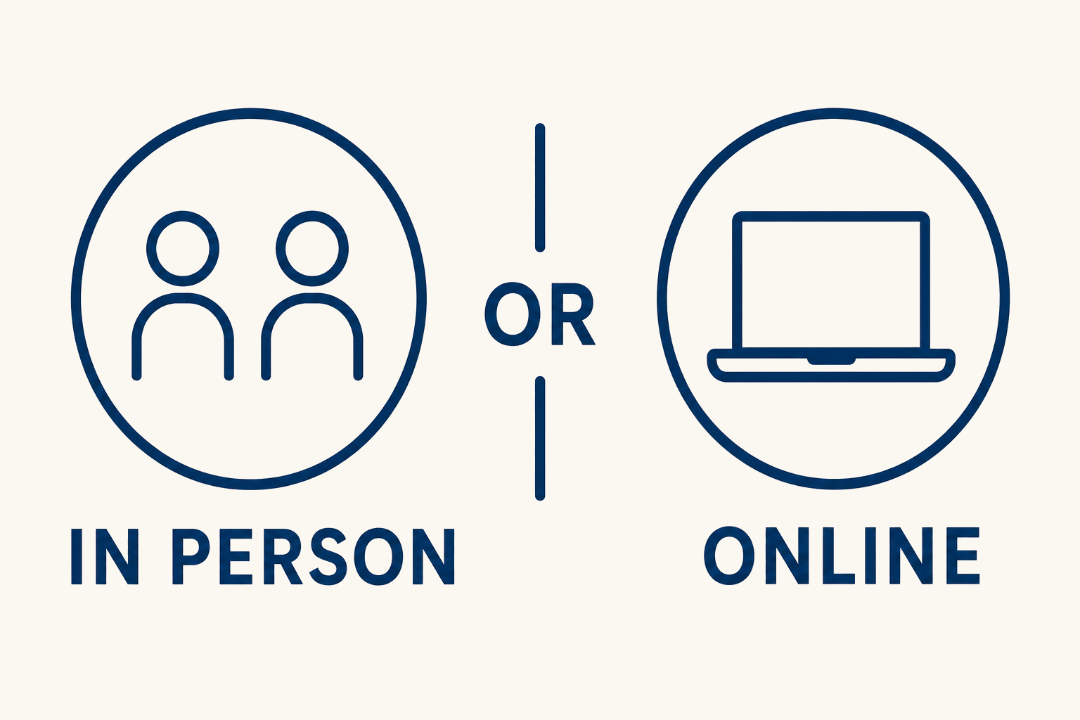 In-person and online tutoring illustration